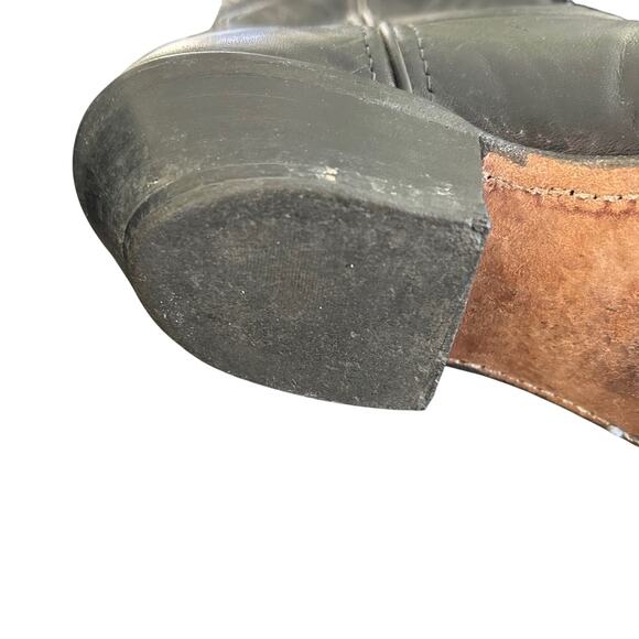 Code West Cowgirl Boots Black SZ7M Leather Western Classic Point Toe - Picture 12 of 16